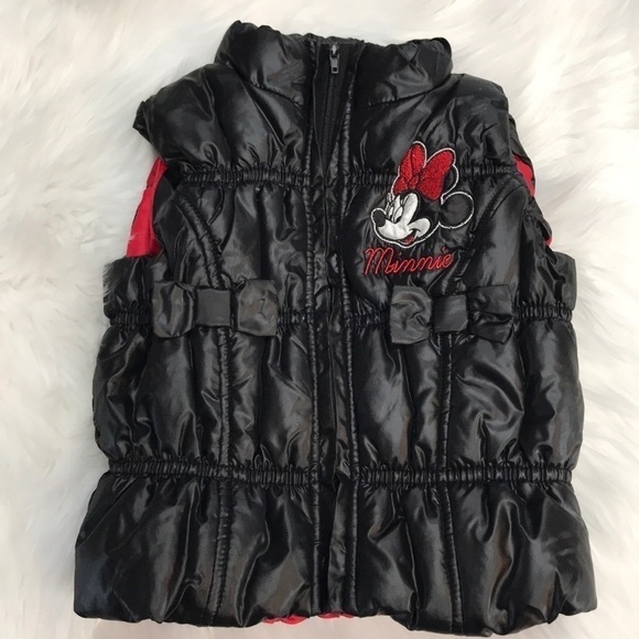 DISNEY BABY 12 MONTH BLACK & RED MINNIE MOUSE PUFFER VEST - Picture 1 of 6